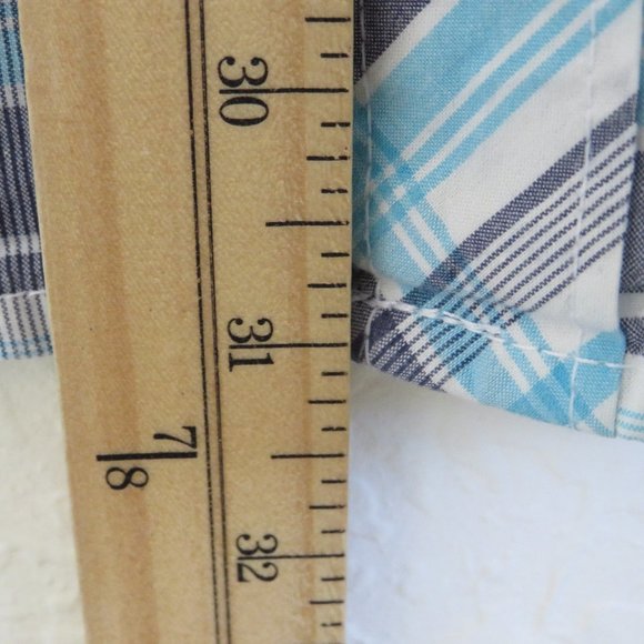 H&M* Men's Short Sleeve Snap Down Curved Hem Double Chest Pocket Shirt~ XL - Picture 9 of 12